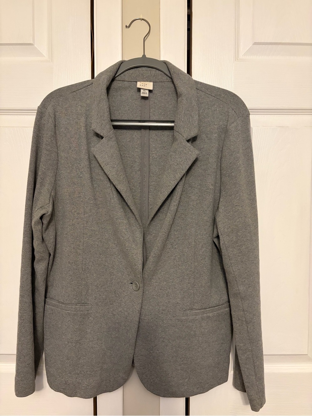 Women’s Grey Single-Button Blazer Jacket